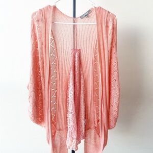 NY Collection Pink Cardigan Size L